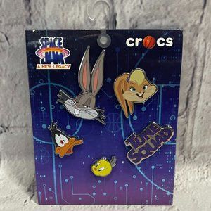 NEW Crocs Space Jam Jibbitz Metal 5 Pack
